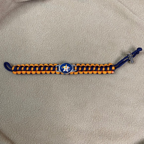 Houston Astros Paracord Bracelet Navy Orange Adjustable Fan Gear Baseball New - Picture 5 of 7